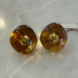 Amber Brown Glass Knobs